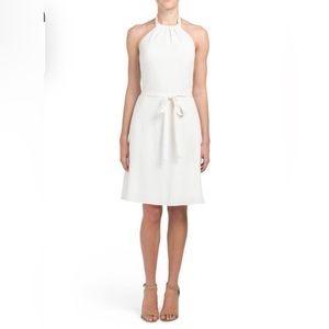Theory white halter dress